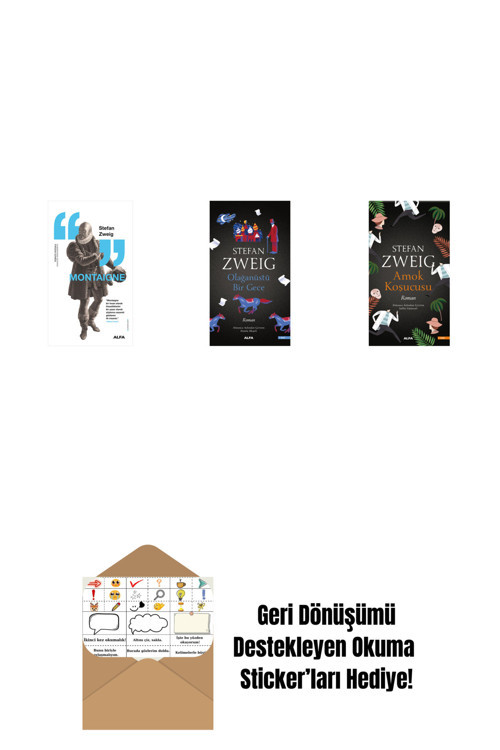 Alfa Yayıncılık Montaigne + Olağanüstü Bir Gece + Amok Koşucusu + Okuma Sticker'Ları
