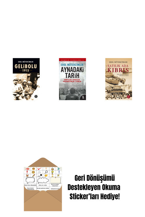 Alfa Yayıncılık Gelibolu 1915 + Aynadaki Tarih + Satılık Ada Kıbrıs + Okuma Sticker'Ları