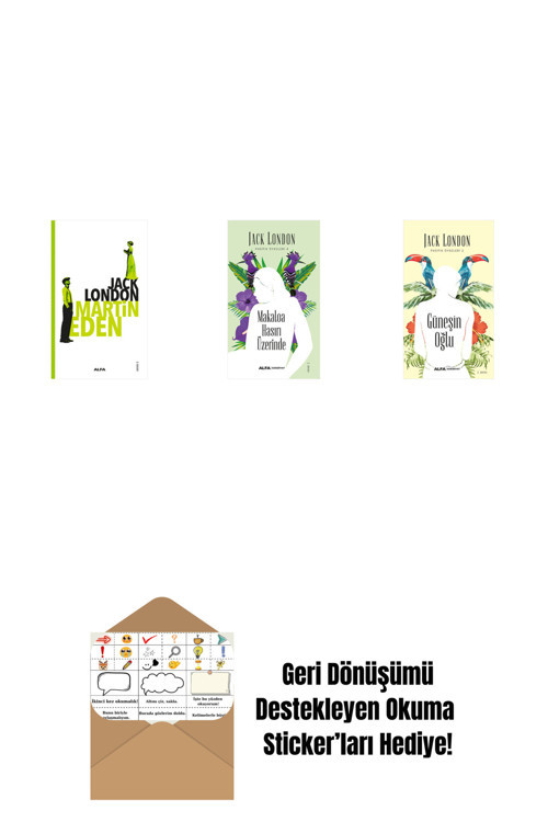 Alfa Yayıncılık Martin Eden + Makaloa Hasırı Üzerinde + Güneşin Oğlu + Okuma Sticker'Ları