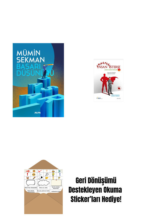 Alfa Yayıncılık Başarı Düşünürü + İnsan İsterse - Azmin Zaferi Öyküleri 5 + Okuma Sticker'Ları