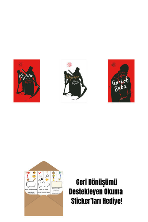 Alfa Yayıncılık Köylüler (Ciltli) + Köylüler + Goriot Baba (Ciltli) + Okuma Sticker'Ları