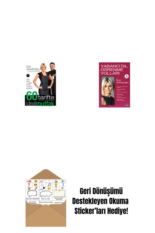 Alfa Yayıncılık 60 Tarifte İdeal Mutfak + Yabancı Dil Öğrenme Yolları + Okuma Sticker'Ları