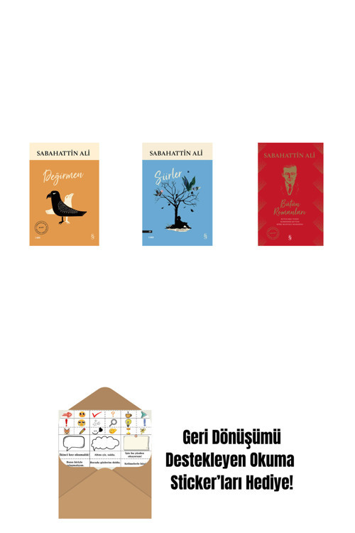 Everest Yayınları Değirmen + Şiirler + Sabahattin Ali Bütün Romanları (Ciltli) + Okuma Sticker'Ları