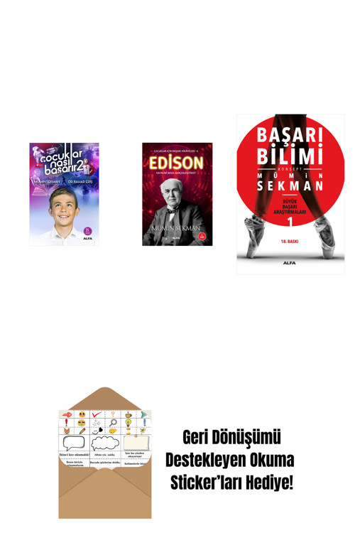 Alfa Yayıncılık Çocuklar Nasıl Başarır 2 + Edison + Başarı Bilimi + Okuma Sticker'Ları