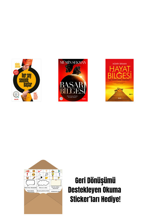 Alfa Yayıncılık Her Şey Seninle Başlar + Başarı Bilgesi + Hayat Bilgesi + Okuma Sticker'Ları