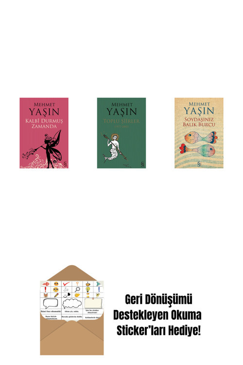 Everest Yayınları Kalbi Durmuş Zamanda + Toplu Şiirler + Soydaşınız Balık Burcu + Okuma Sticker'Ları