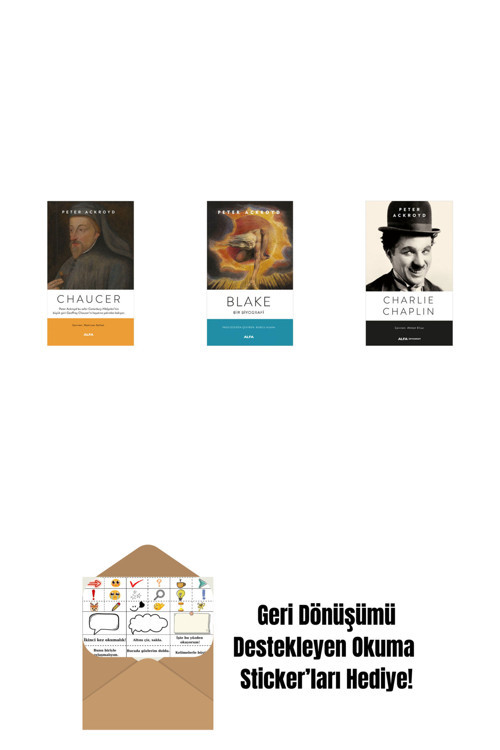 Alfa Yayıncılık Chaucer + Blake - Bir Biyografi + Charlie Chaplin + Okuma Sticker'Ları