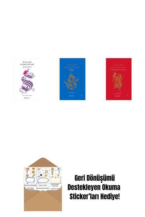 Alfa Yayıncılık Kral Lear + Fırtına (Ciltli) + Bir Yazdönümü Gecesi Rüyası (Ciltli) + Okuma Sticker'Ları