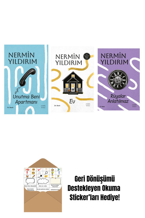 Everest Yayınları Unutma Beni Apartmanı (Ciltli) + Ev (Ciltli) + Rüyalar Anlatılmaz + Okuma Sticker'Ları
