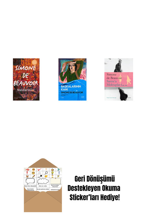 Alfa Yayıncılık Mandarinler + Başkalarının Kanı + J. P. Sartre İle Söyleşiler + Okuma Sticker'Ları