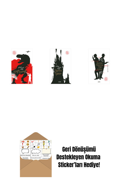 Alfa Yayıncılık Kayıp Dünya + Tekinsiz Öyküler + Sherlock Holmes’Un Vaka Kitabı + Okuma Sticker'Ları