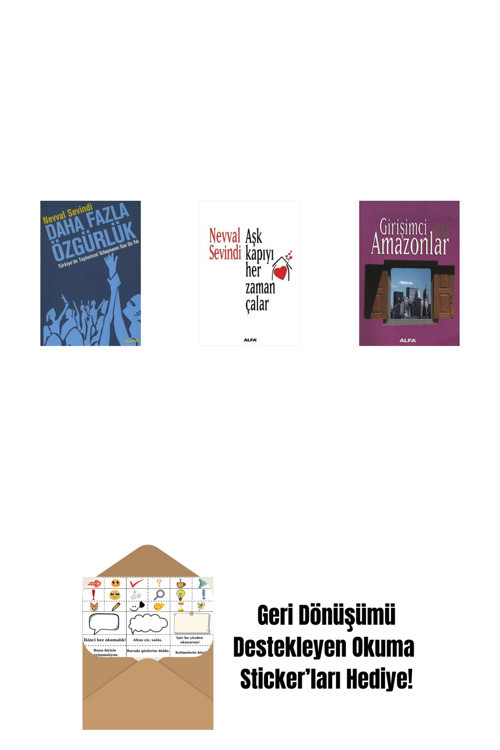 Alfa Yayıncılık Daha Fazla Özgürlük + Aşk Kapıyı Her Zaman Çalar + Girişimci Amazonlar + Okuma Sticker'Ları