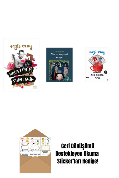 Everest Yayınları Halfeti’Nin Siyah Gülü + Naz Ve Köşkteki Vampir + Aşkı Giyinen Adam + Okuma Sticker'Ları