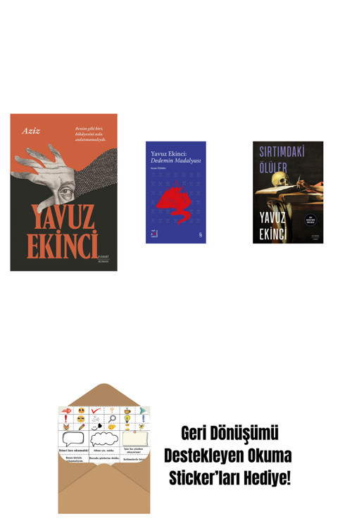 Everest Yayınları Aziz + Everest Açıkhava 39 - Dedemin Madalyası + Sırtımdaki Ölüler + Okuma Sticker'Ları