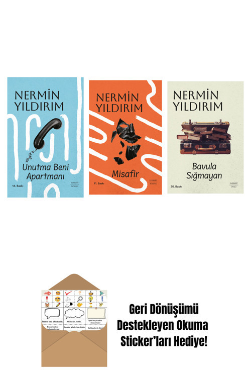 Everest Yayınları Unutma Beni Apartmanı (Ciltli) + Misafir (Ciltli) + Bavula Sığmayan + Okuma Sticker'Ları