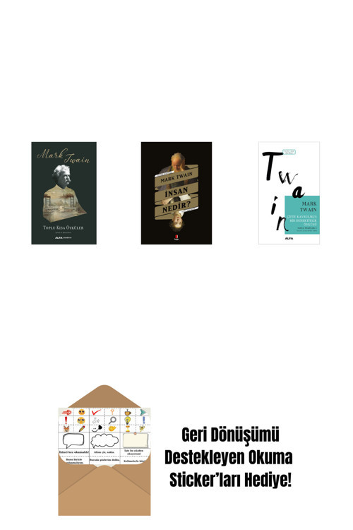 Alfa Yayıncılık Toplu Kısa Öyküler + İnsan Nedir? + Çifte Kavrulmuş Bir Dedektiflik Öyküsü + Okuma Sticker'Ları