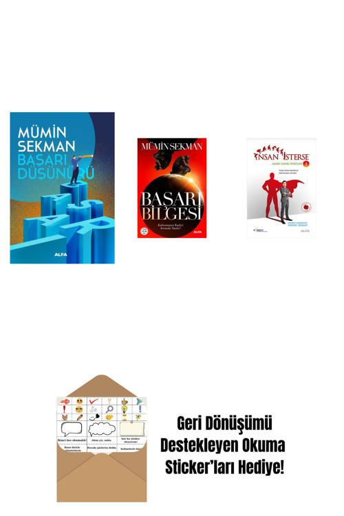 Alfa Yayıncılık Başarı Düşünürü + Başarı Bilgesi + İnsan İsterse - Azmin Zaferi Öyküleri 5 + Okuma Sticker'Ları
