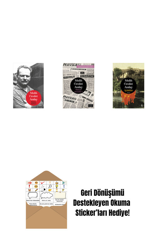 Everest Yayınları Melih Cevdet Anday - Bütün Şiirleri + Müstear Zamanlar - 1 + Aylaklar (Ciltli) + Okuma Sticker'Ları