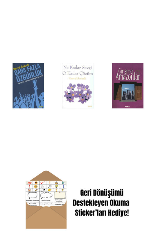 Alfa Yayıncılık Daha Fazla Özgürlük + Ne Kadar Sevgi O Kadar Çözüm + Girişimci Amazonlar + Okuma Sticker'Ları