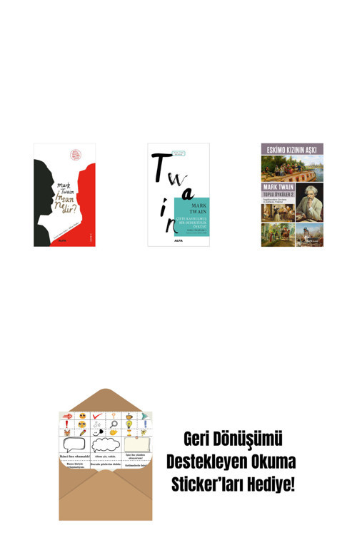 Alfa Yayıncılık İnsan Nedir? + Çifte Kavrulmuş Bir Dedektiflik Öyküsü + Eskimo Kızının Aşkı + Okuma Sticker'Ları