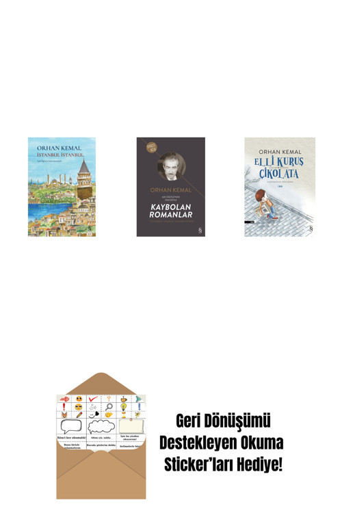 Everest Yayınları İstanbul İstanbul (Ciltli) + Kaybolan Romanlar + Elli Kuruş Çikolata + Okuma Sticker'Ları