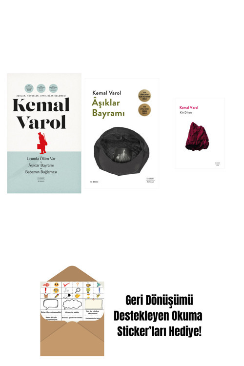 Everest Yayınları Aşklar, Hevesler, Ayrılıklar Üçlemesi (Ciltli) + Âşıklar Bayramı + Kin Divanı + Okuma Sticker'Ları