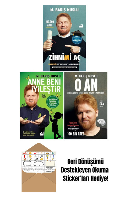 Doğan Egmont Yayıncılık Barış Muslu 3 Kitap Set - Zihnimi Aç + O An + Anne Beni İyileştir + Okuma Sticker'Ları