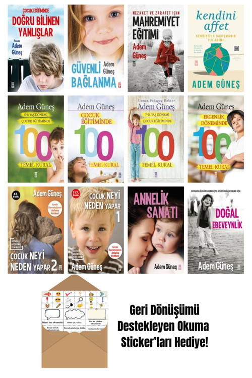 Timaş Yayınları Adem Güneş 12 Kitap Seti + Okuma Sticker'Ları