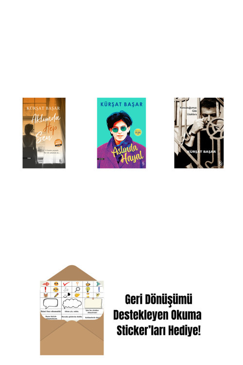 Everest Yayınları Aklımda Hep Sen (Midi Boy) + Aslında Hayal + Konuştuğumuz Gibi Uzaklara + Okuma Sticker'Ları