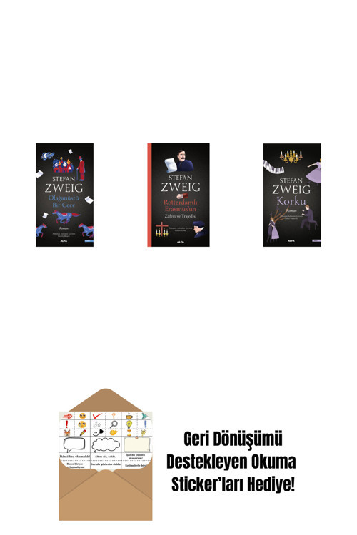 Alfa Yayıncılık Olağanüstü Bir Gece + Rotterdamlı Erasmus’Un Zaferi Ve Trajedisi + Korku + Okuma Sticker'Ları