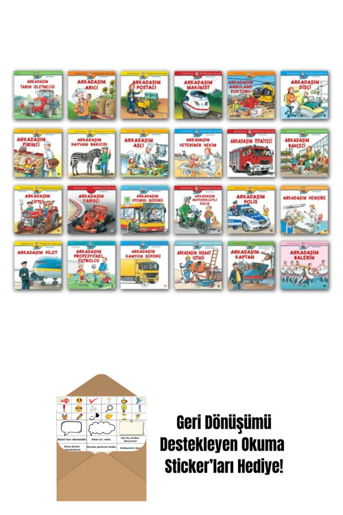 İş Bankası Kültür Yayınları Dünyayı Öğreniyorum Meslekler 24 Kitap Set + Okuma Sticker'Ları
