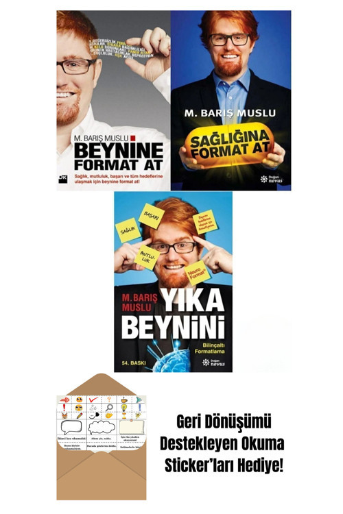 Doğan Egmont Yayıncılık Barış Muslu 3 Kitap Set Sağlığına Format At Beynine Format At Yıka Beynini + Okuma Sticker'Ları