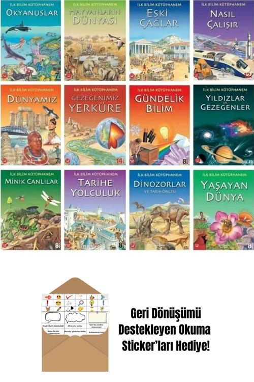 İş Bankası Kültür Yayınları İlk Bilim Kütüphanem 12 Kitaplık Set + Okuma Sticker'Ları