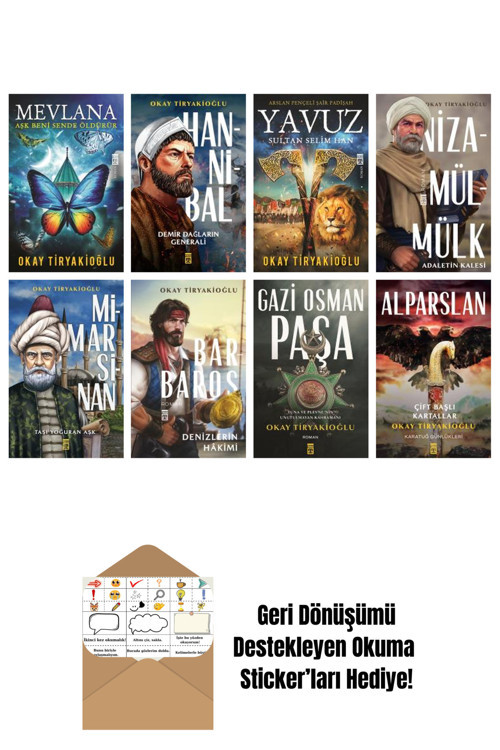 Timaş Yayınları Okay Tiryakioğlu 8 Kitap Seti + Okuma Sticker'Ları