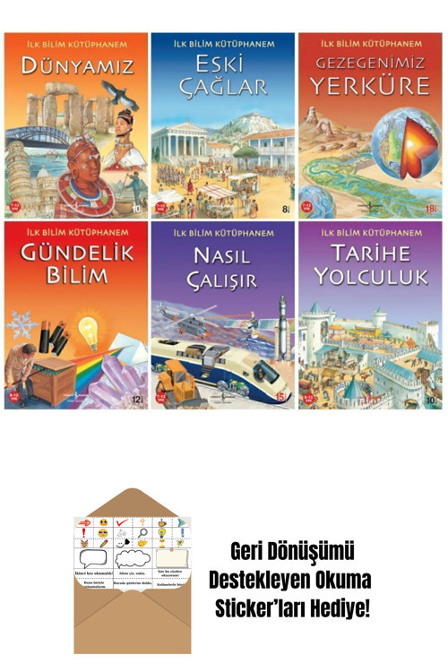 İş Bankası Kültür Yayınları İlk Bilim Kütüphanem 6 Kitap Set + Okuma Sticker'Ları