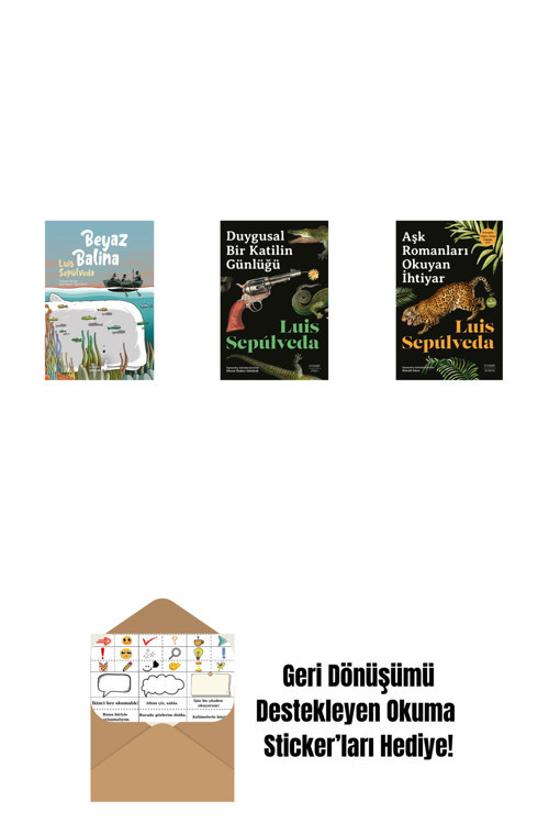Everest Yayınları Beyaz Balina + Duygusal Bir Katilin Günlüğü + Aşk Romanları Okuyan İhtiyar + Okuma Sticker'Ları