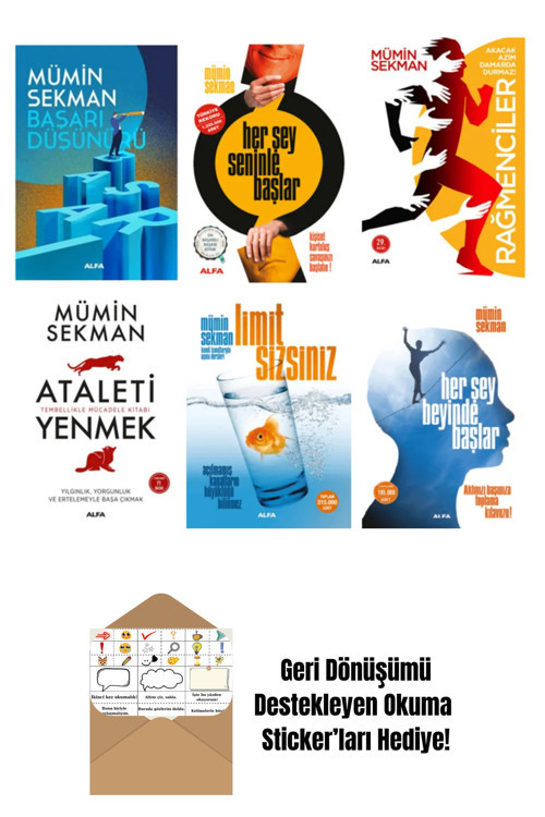 Alfa Yayıncılık Mümin Sekman 6 Kitap Set / Başarı Düşünürü + Okuma Sticker'Ları