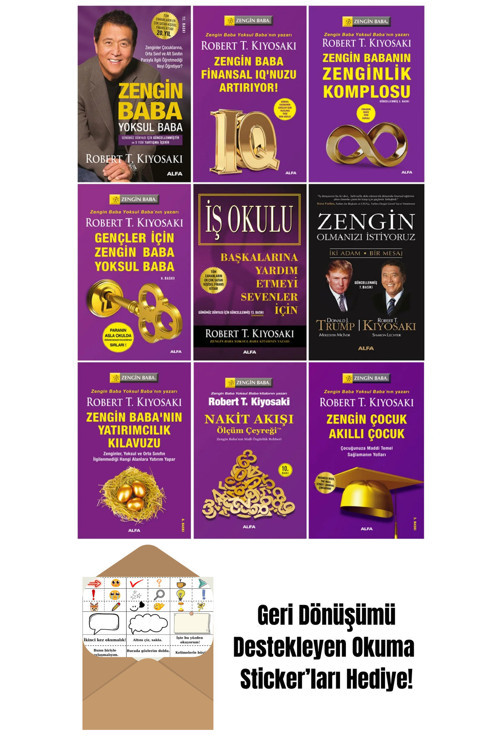 Alfa Yayıncılık Robert T. Kiyosaki 9 Kitap Set + Okuma Sticker'Ları