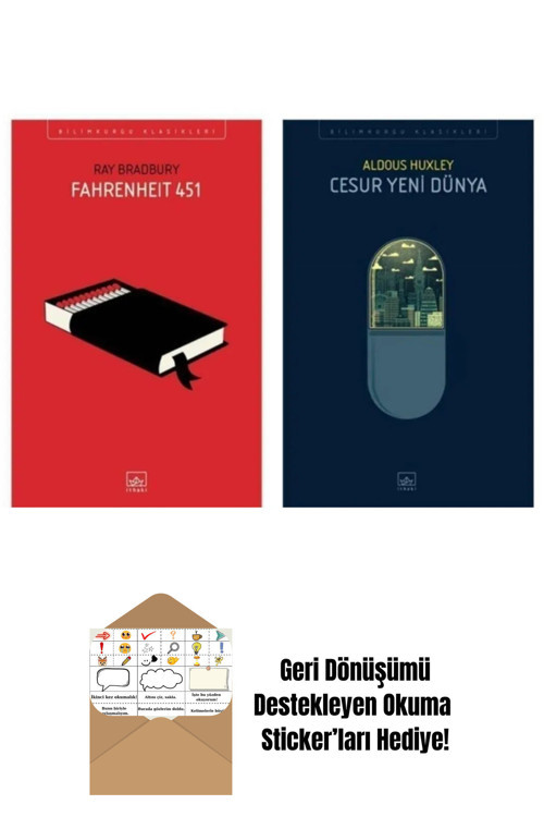 İthaki Yayınları Fahrenheit 451 - Cesur Yeni Dünya + Okuma Sticker'Ları