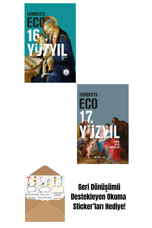 Alfa Yayıncılık 16. Yüzyıl + 17. Yüzyıl Umberto Eco 2 Kitap Set Ciltli + Okuma Sticker'Ları