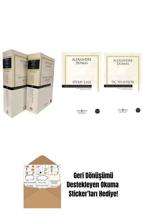 İş Bankası Kültür Yayınları Monte Kristo Kontu 2 Cilt 4 Kitap Set + Okuma Sticker'Ları