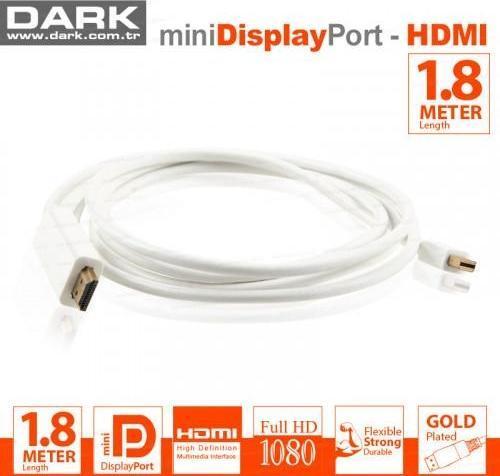 1.8metre DK-CB-MDPXHDMIL184K Mini DisplayPort - HDMI Kablo (Altın Uçlu 2160P)