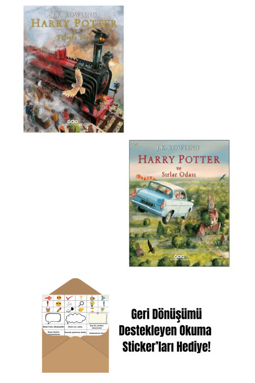 Yapı Kredi Yayınları Harry Potter Felsefe Taşı Sırlar Odası Özel Baskılar 2'Li Set + Okuma Sticker'Ları