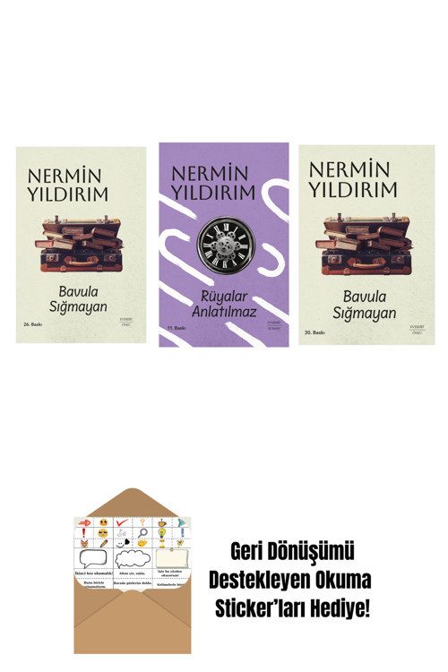 Everest Yayınları Bavula Sığmayan (Ciltli) + Rüyalar Anlatılmaz (Ciltli) + Bavula Sığmayan + Okuma Sticker'Ları