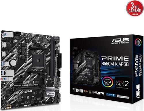 PRIME B550M-K ARGB DDR4 M2 PCIe NVME HDMI DVI PCIe 16X v4.0 AM4 mATX