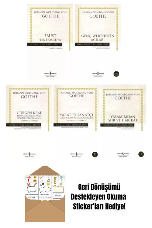 İş Bankası Kültür Yayınları Goethe 5 Kitap Set + Okuma Sticker'Ları