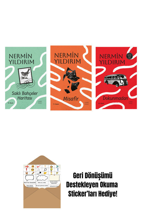 Everest Yayınları Saklı Bahçeler Haritası (Ciltli) + Misafir (Ciltli) + Dokunmadan (Ciltli) + Okuma Sticker'Ları