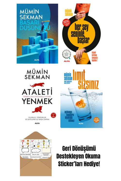 Alfa Yayıncılık Mümin Sekman 4 Kitap/Başarı Düşünürü + Okuma Sticker'Ları