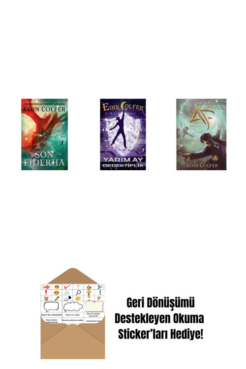 Alfa Yayıncılık Son Ejderha + Yarım Ay Dedektiflik + Artemis Fowl 6 - Zaman Paradoksu + Okuma Sticker'Ları