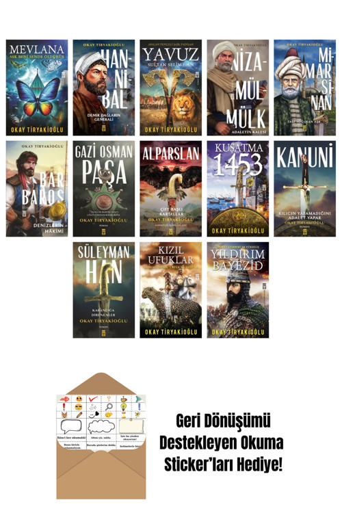 Timaş Yayınları Okay Tiryakioğlu 13 Kitap Seti + Okuma Sticker'Ları